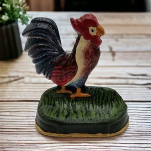 Rooster Cast Iron 4" Tea Light Candle Holder 2003 Farmhouse Decor